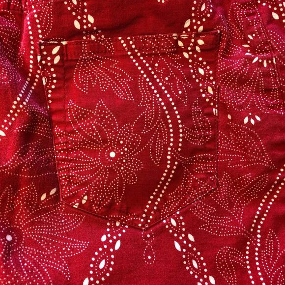 Lands' End Red & White Floral Bandana Print Mini Skirt Adjustable - Girl's 12 - Picture 7 of 8